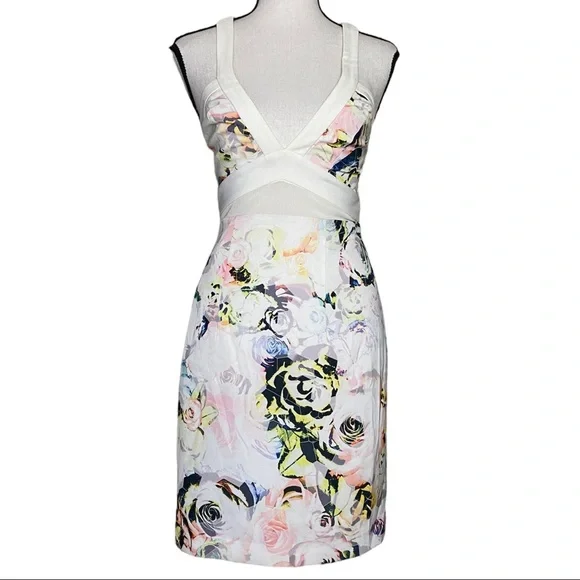 Minty Meets Munt Floral Mesh Panel Mini Dress - Picture 8 of 8